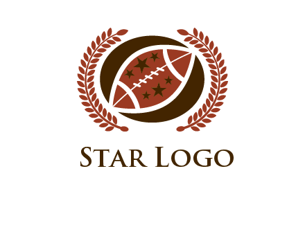 football and laurel wreath logo