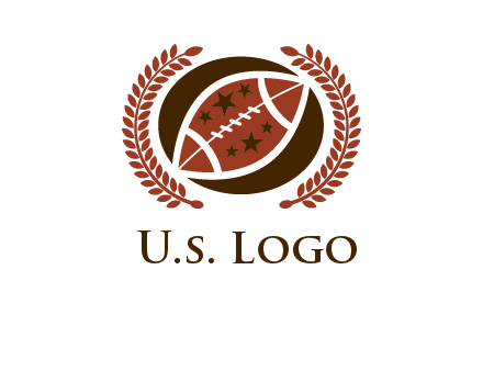 football and laurel wreath logo
