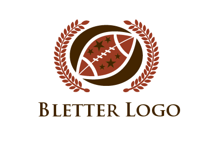 football and laurel wreath logo