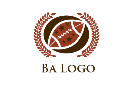 football and laurel wreath logo