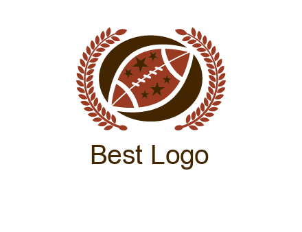 football and laurel wreath logo