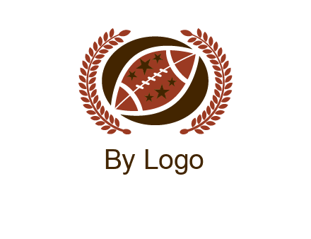 football and laurel wreath logo