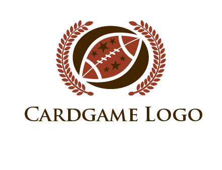 football and laurel wreath logo