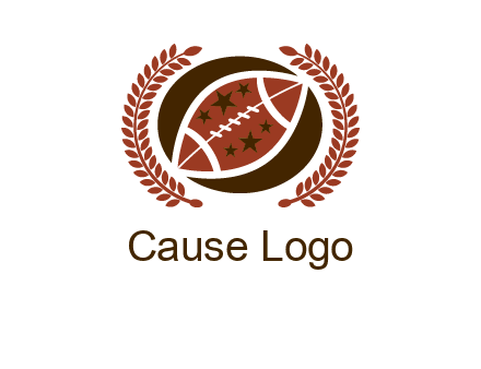 football and laurel wreath logo