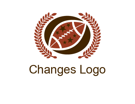 football and laurel wreath logo
