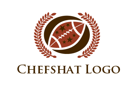 football and laurel wreath logo