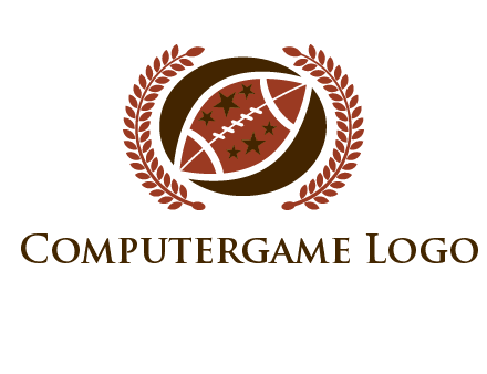 football and laurel wreath logo