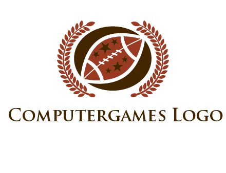 football and laurel wreath logo