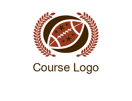 football and laurel wreath logo