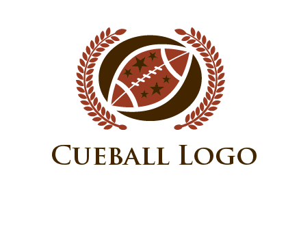 football and laurel wreath logo