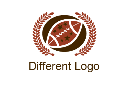 football and laurel wreath logo