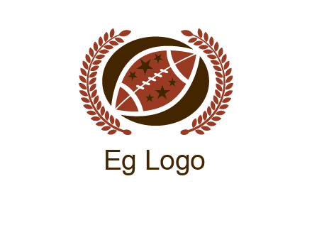 football and laurel wreath logo