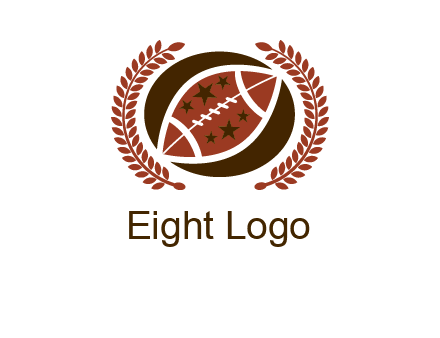 football and laurel wreath logo