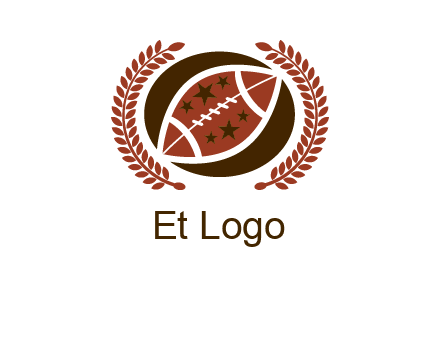 football and laurel wreath logo