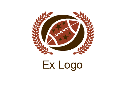 football and laurel wreath logo