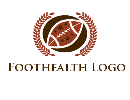 football and laurel wreath logo