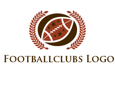 football and laurel wreath logo