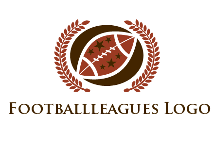 football and laurel wreath logo