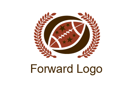 football and laurel wreath logo
