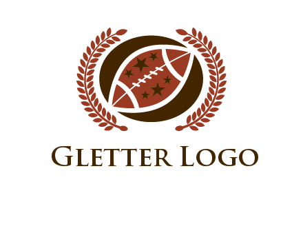 football and laurel wreath logo