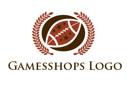 football and laurel wreath logo
