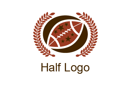 football and laurel wreath logo