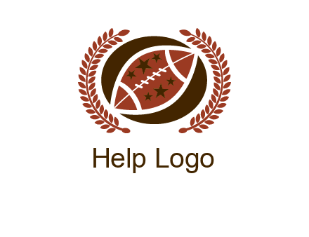 football and laurel wreath logo