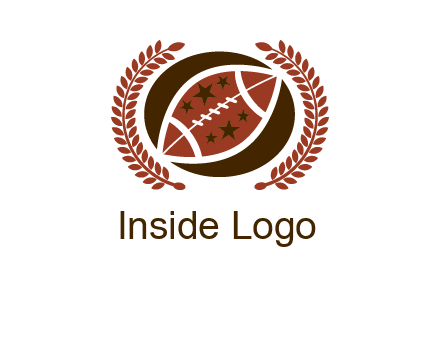 football and laurel wreath logo