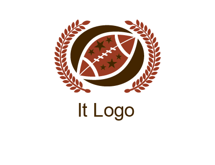 football and laurel wreath logo