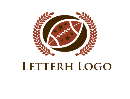 football and laurel wreath logo