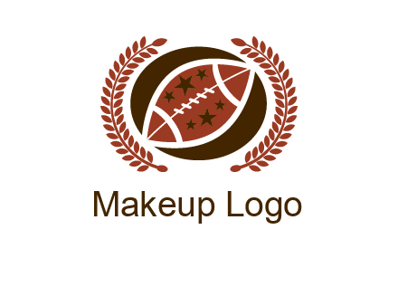 football and laurel wreath logo