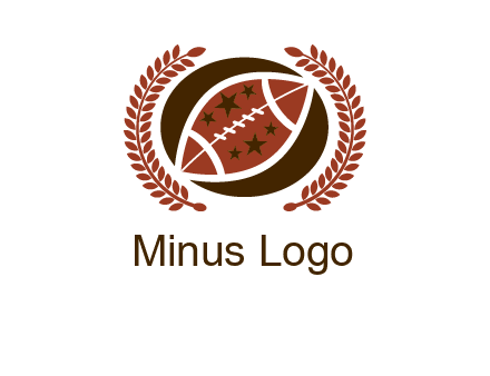 football and laurel wreath logo