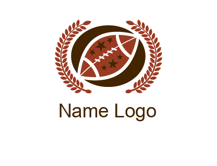 football and laurel wreath logo