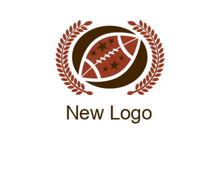 football and laurel wreath logo