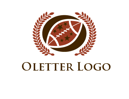 football and laurel wreath logo