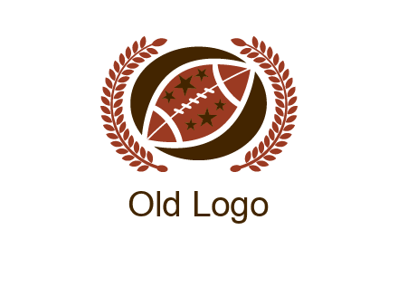 football and laurel wreath logo