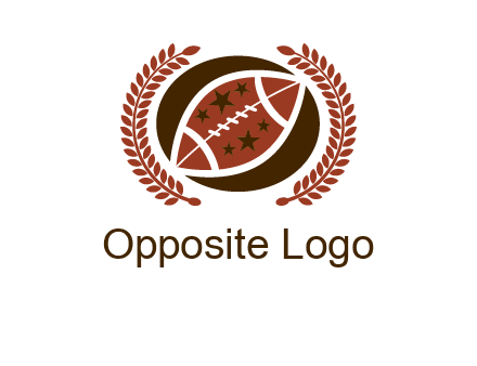 football and laurel wreath logo