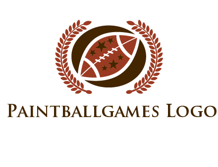 football and laurel wreath logo