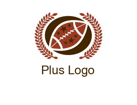 football and laurel wreath logo