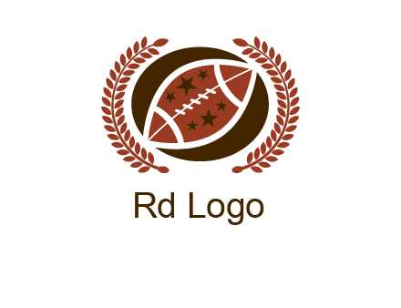 football and laurel wreath logo