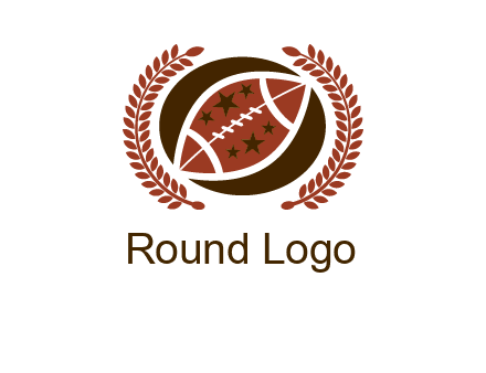 football and laurel wreath logo
