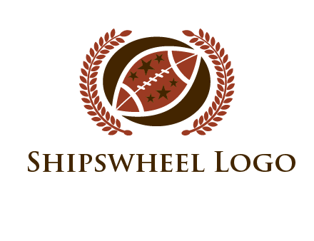 football and laurel wreath logo