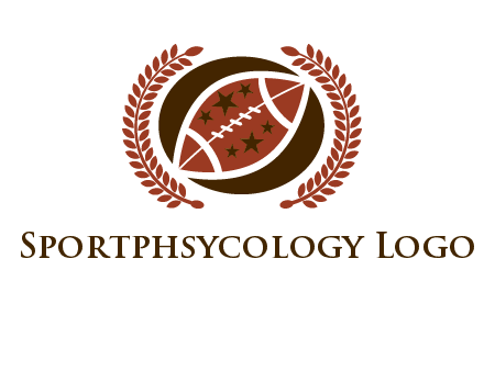 football and laurel wreath logo