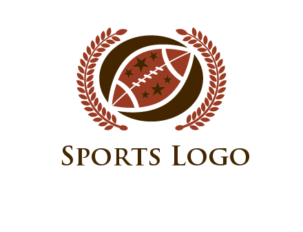 football and laurel wreath logo