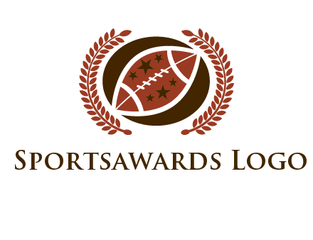 football and laurel wreath logo