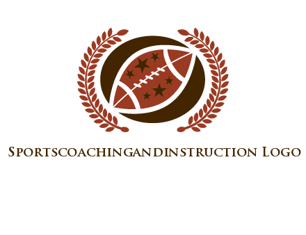 football and laurel wreath logo