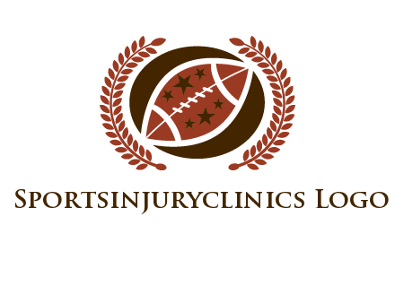 football and laurel wreath logo