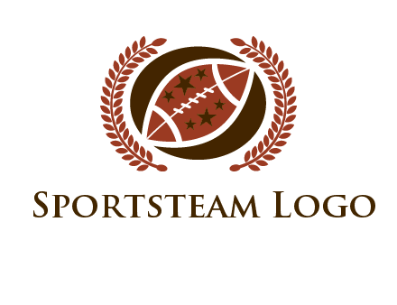football and laurel wreath logo