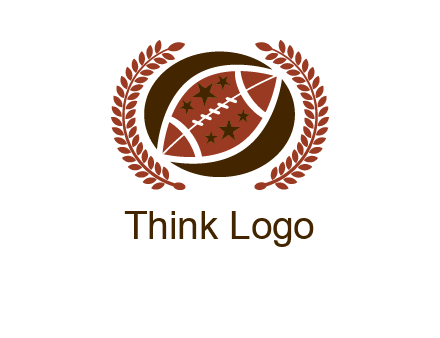 football and laurel wreath logo
