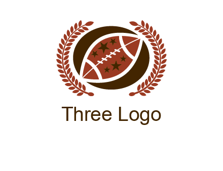 football and laurel wreath logo